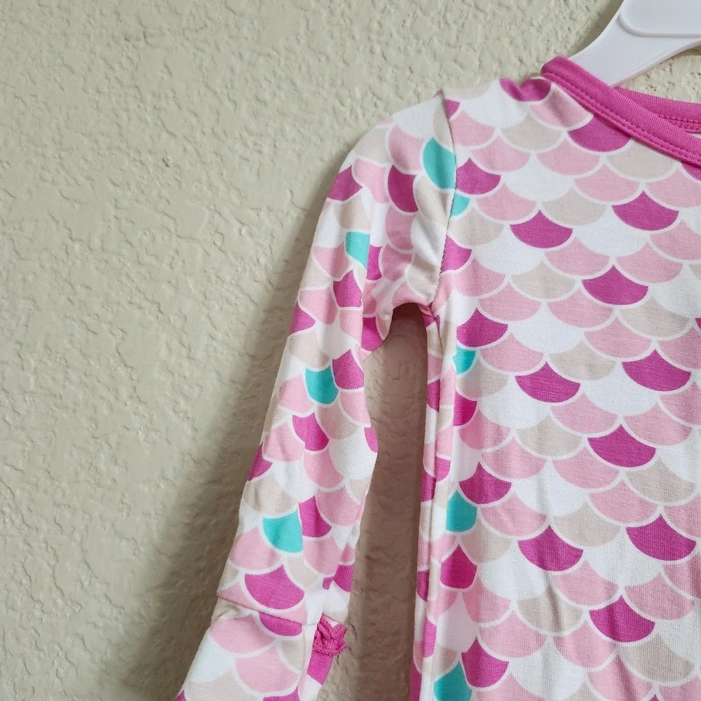 NWT 9-12m‎ KICKEE PANTS Ruffle Butt Bamboo Mermaid Tulip Scales Zippy